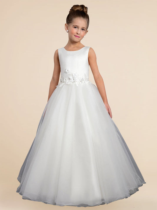 Lace A-Line Scoop Neck Sleeveless Flower Girl Dress-M500031