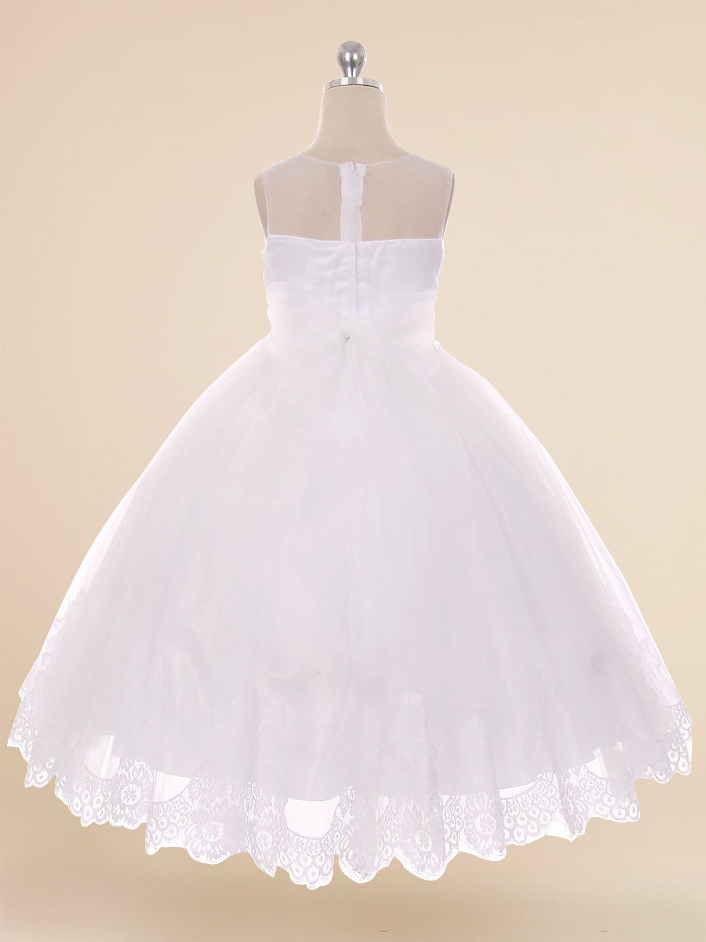 Lace A-Line Scoop Neck Sleeveless Flower Girl Dress-M500063