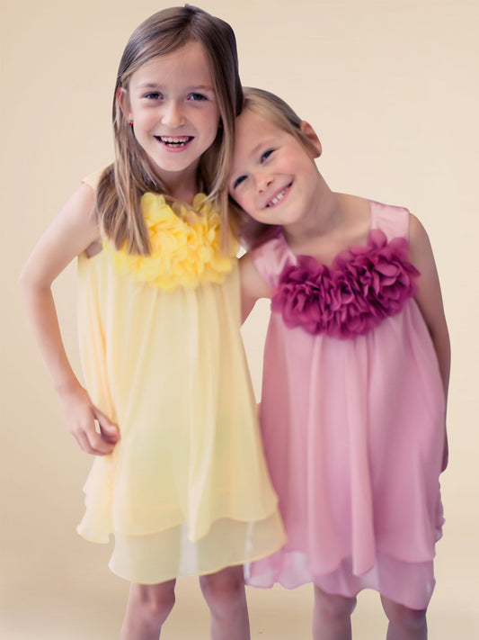 Chiffon Scoop Neck Sleeveless Flower Girl Dress