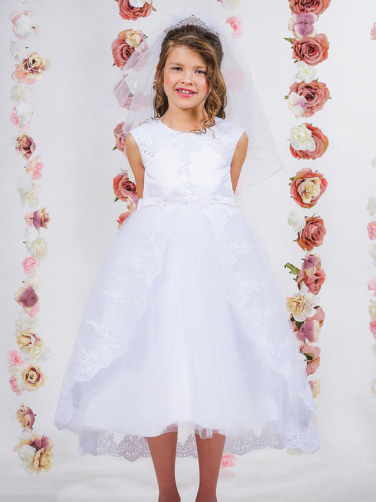 Lace A-Line Scoop Neck Sleeveless Flower Girl Dress-M500066