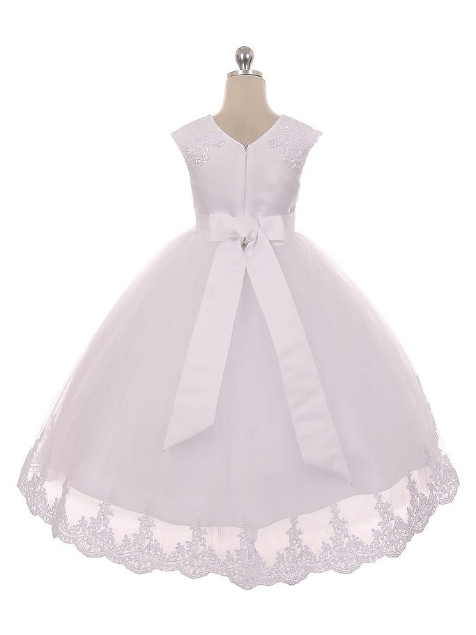 Lace A-Line Scoop Neck Sleeveless Flower Girl Dress-M500066