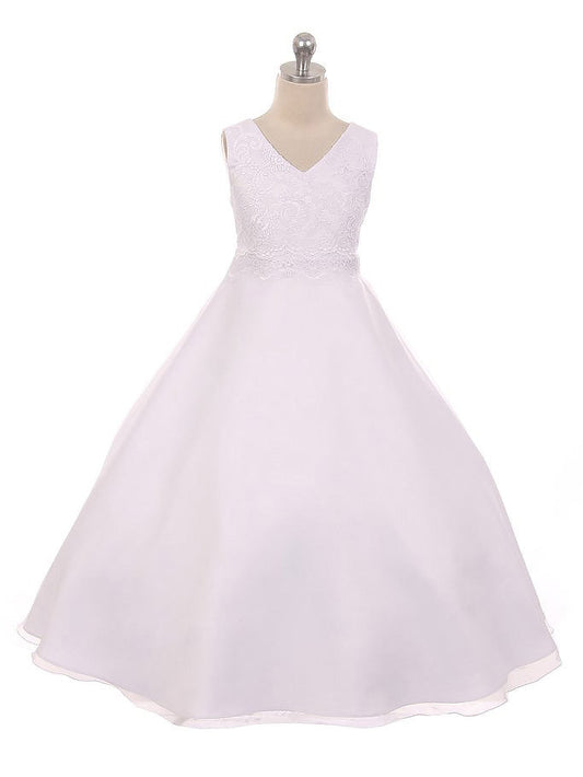 Lace A-Line Scoop Neck Sleeveless Flower Girl Dress-M500068