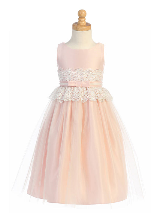 Lace A-Line Scoop Neck Sleeveless Flower Girl Dress-M500075