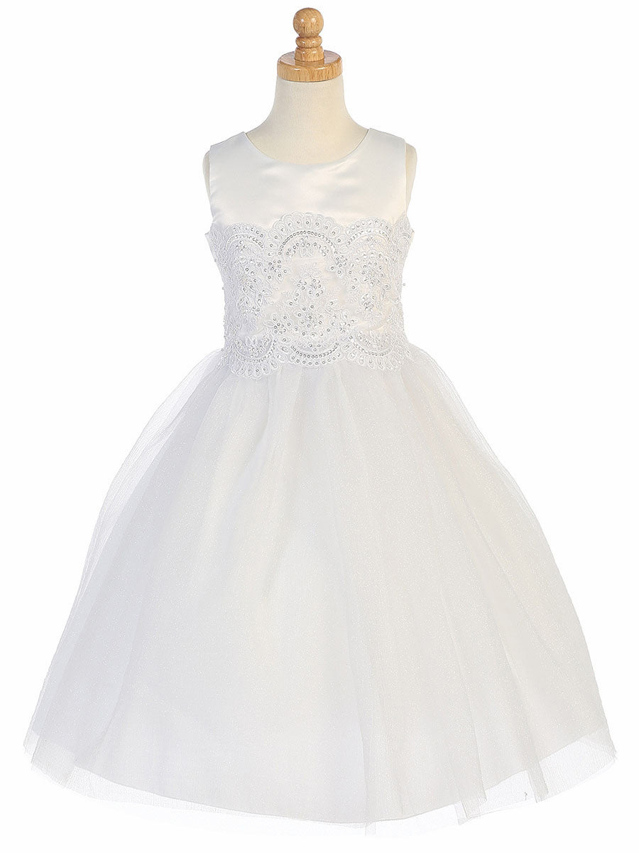 Lace A-Line Scoop Neck Sleeveless Flower Girl Dress-M500077