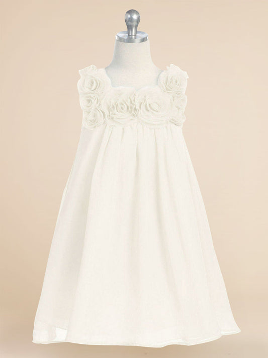 Chiffon Scoop Neck Sleeveless Flower Girl Dress