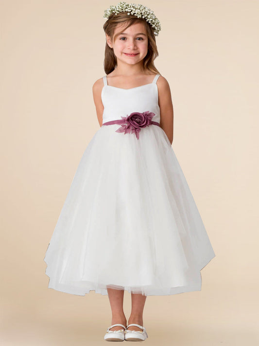 Lace Scoop Neck Sleeveless Flower Girl Dress