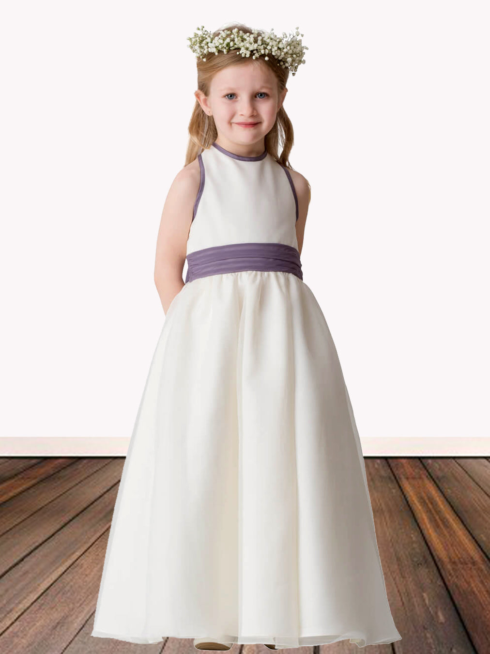 Lace Scoop Neck Sleeveless Flower Girl Dress