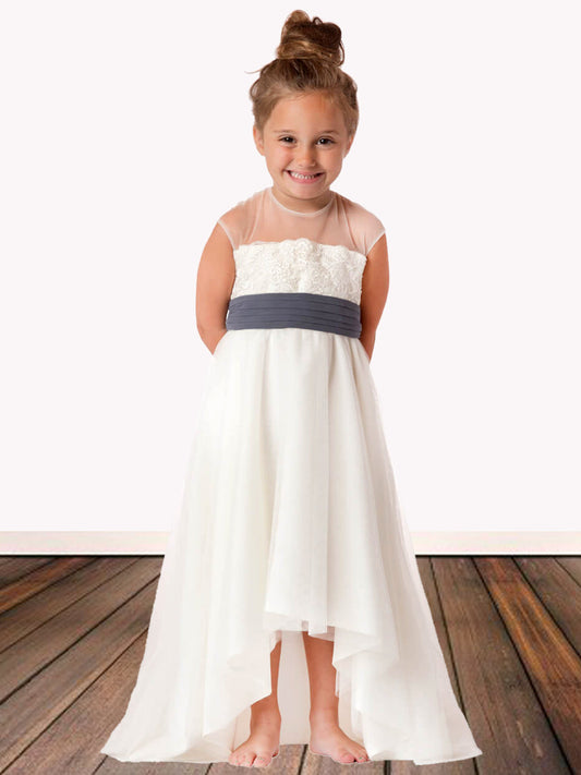 Lace Scoop Neck Sleeveless Flower Girl Dress