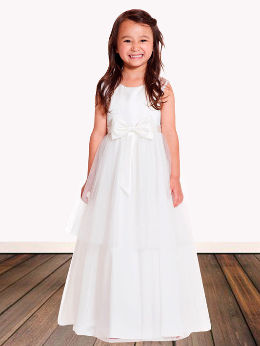 Chiffon Scoop Neck Sleeveless Flower Girl Dress