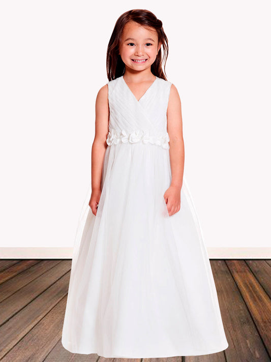 Chiffon Scoop Neck Sleeveless Flower Girl Dress