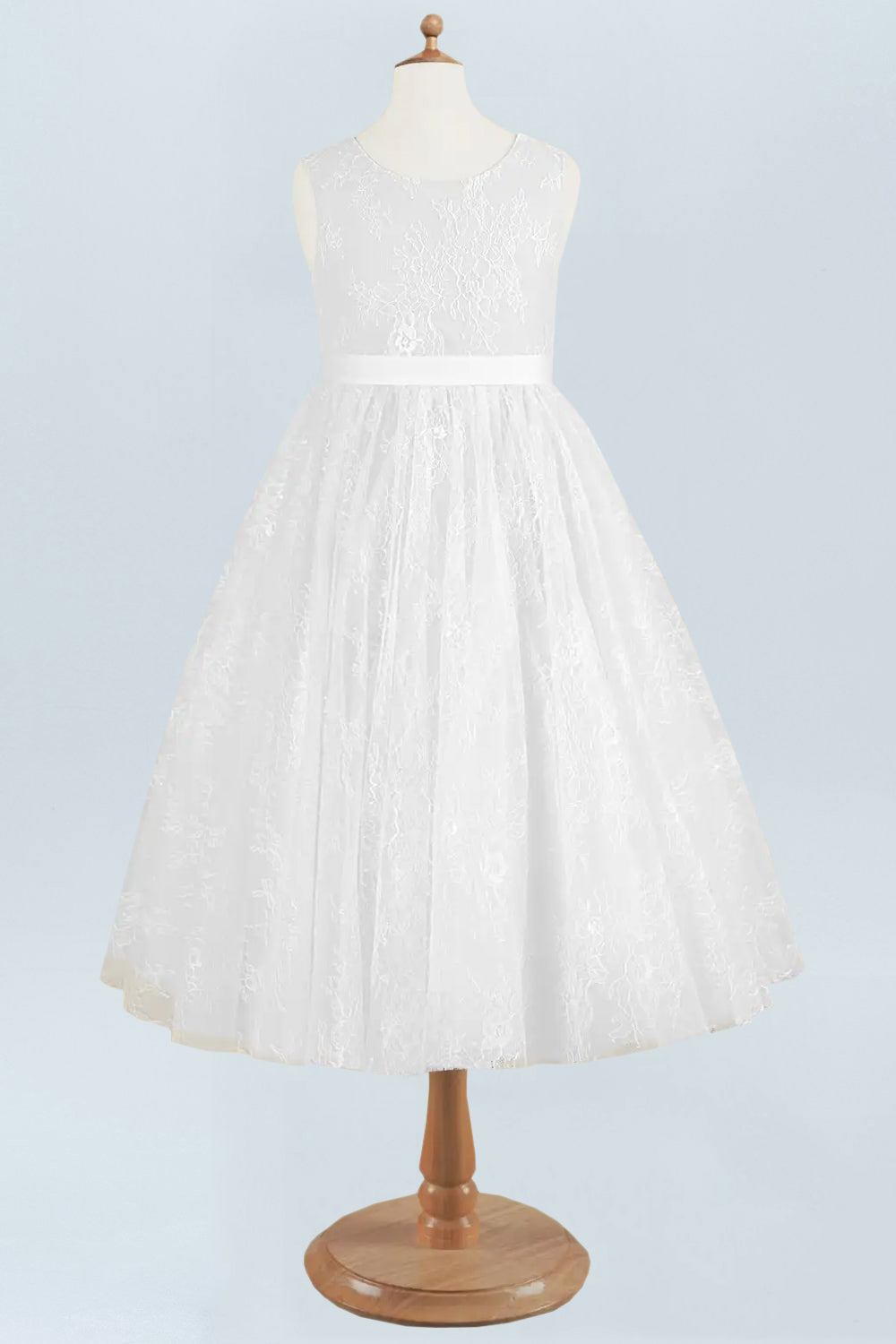 Lace A-Line Scoop Neck Half Sleeves Floweer Girl Dress-M500119