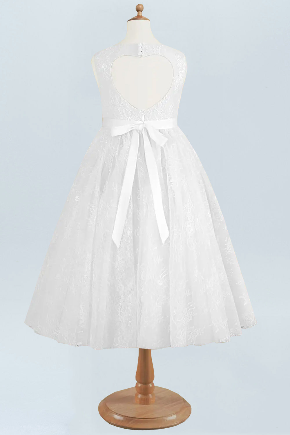 Lace A-Line Scoop Neck Half Sleeves Floweer Girl Dress-M500119