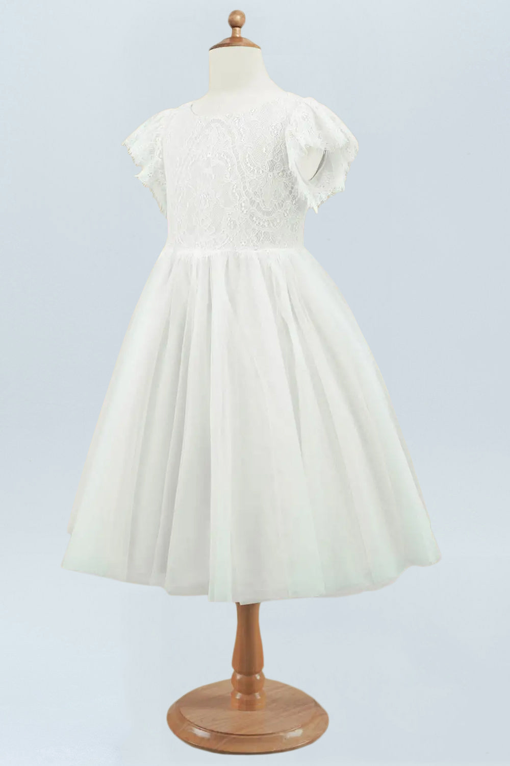 Lace A-Line Scoop Neck Half Sleeves Floweer Girl Dress-M500120