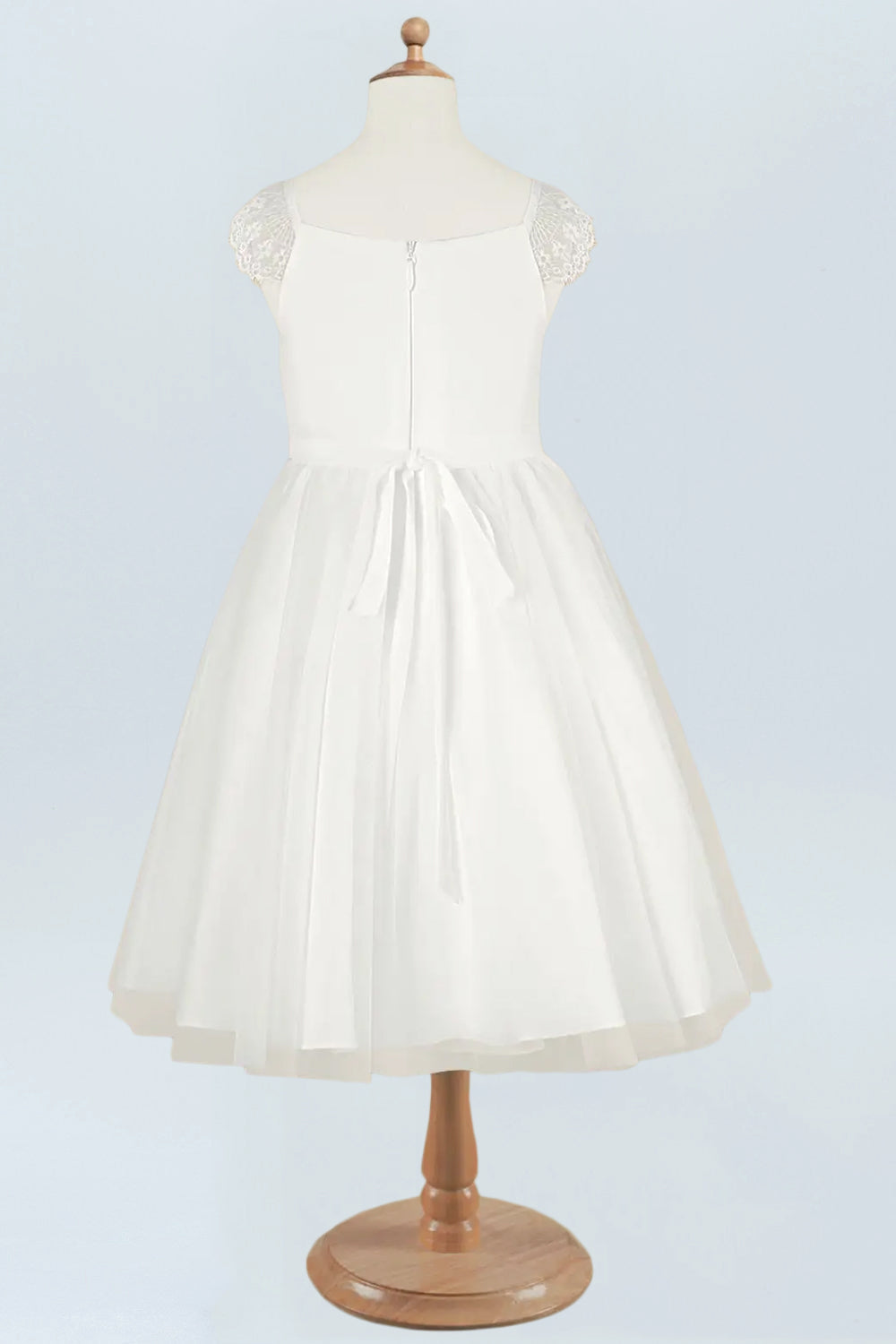 Lace A-Line Scoop Neck Half Sleeves Floweer Girl Dress-M500121