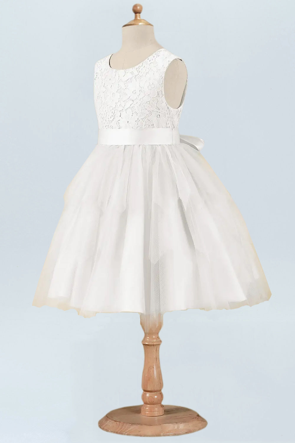 Lace A-Line Scoop Neck Half Sleeves Floweer Girl Dress-M500123