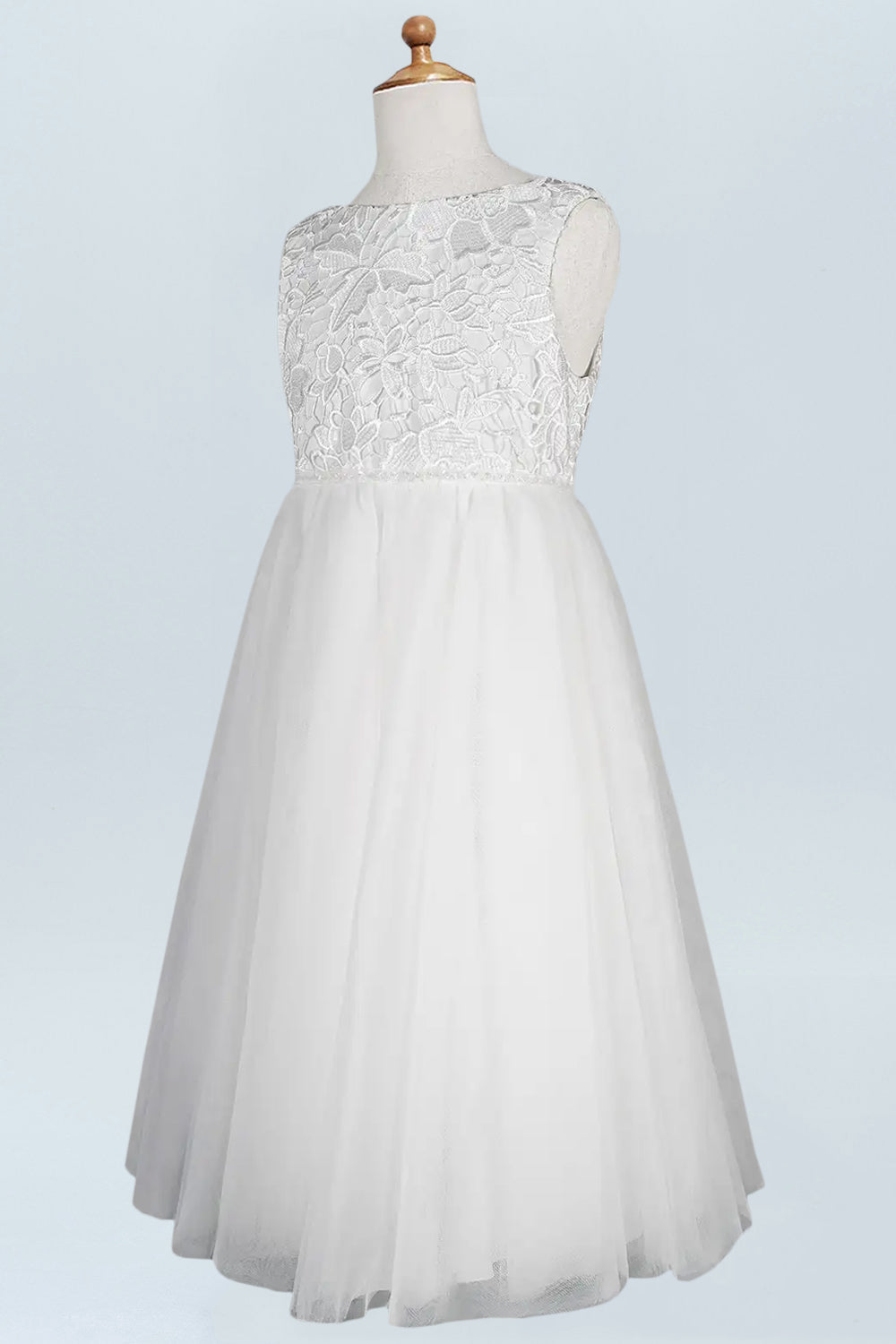 Lace A-Line Scoop Neck Half Sleeves Floweer Girl Dress-M500124