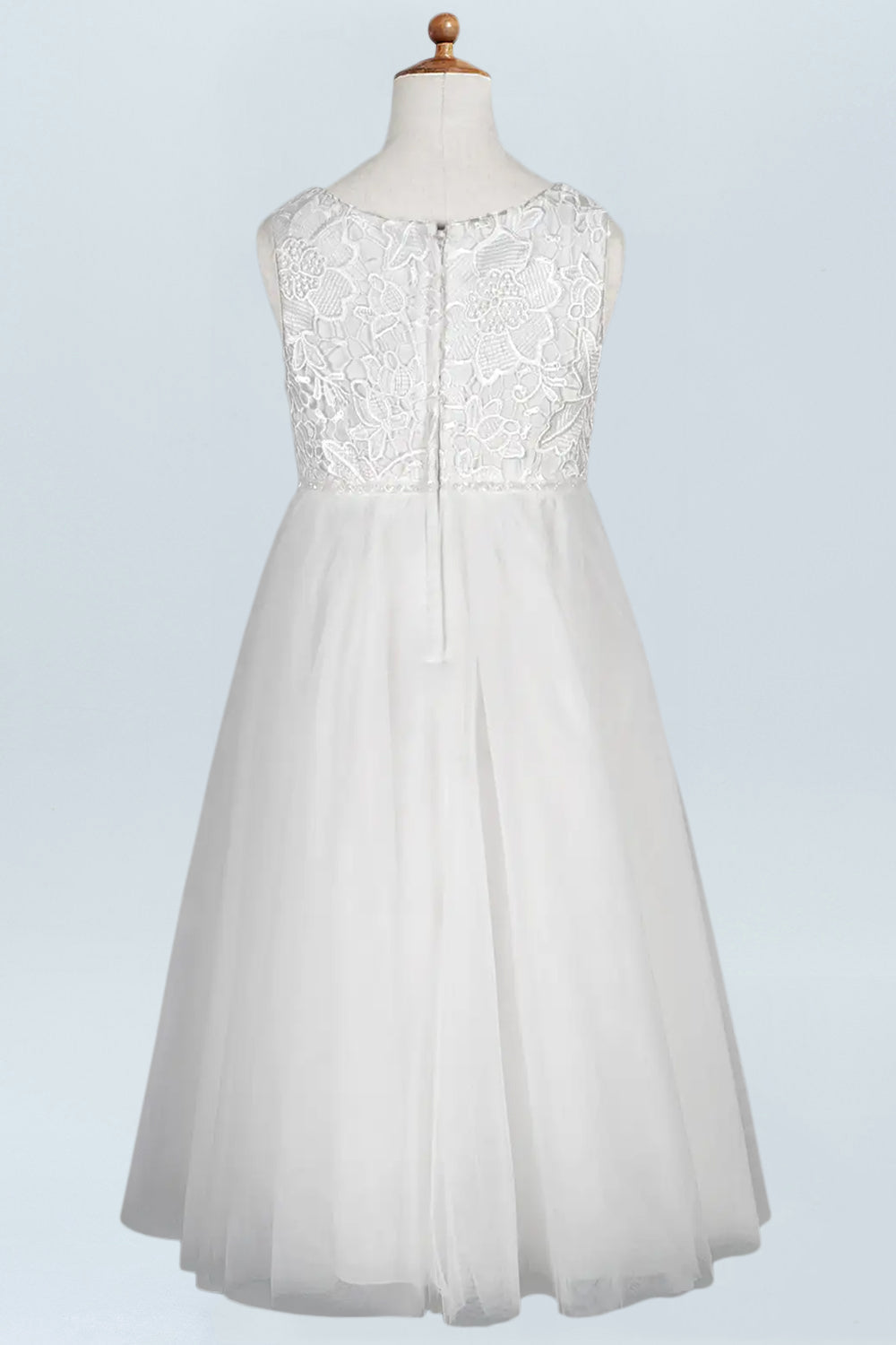 Lace A-Line Scoop Neck Half Sleeves Floweer Girl Dress-M500124
