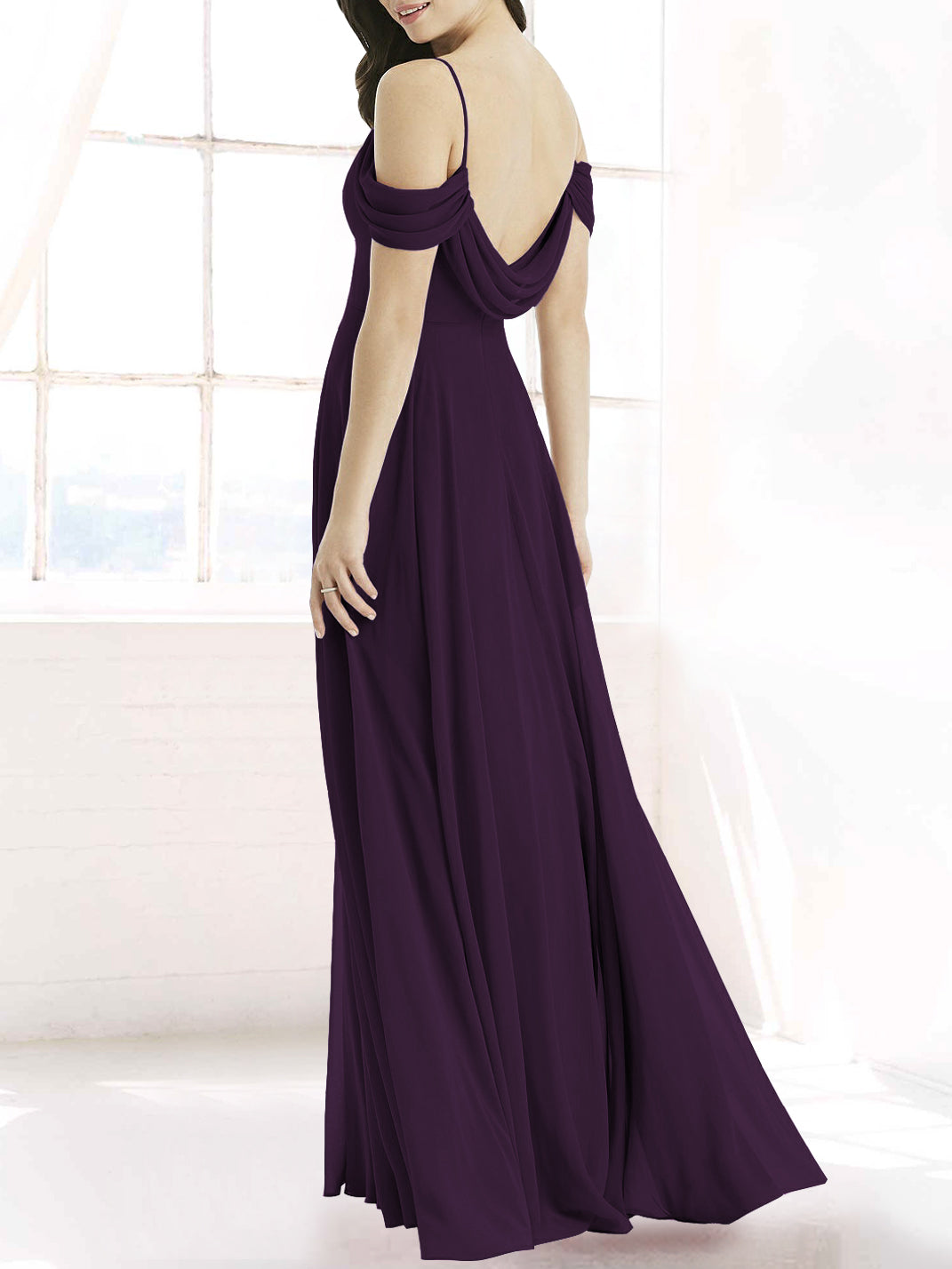 Chiffon One Shoulder Sleeveless Bridesmaid Dress| Plus Size | 60+ Colors