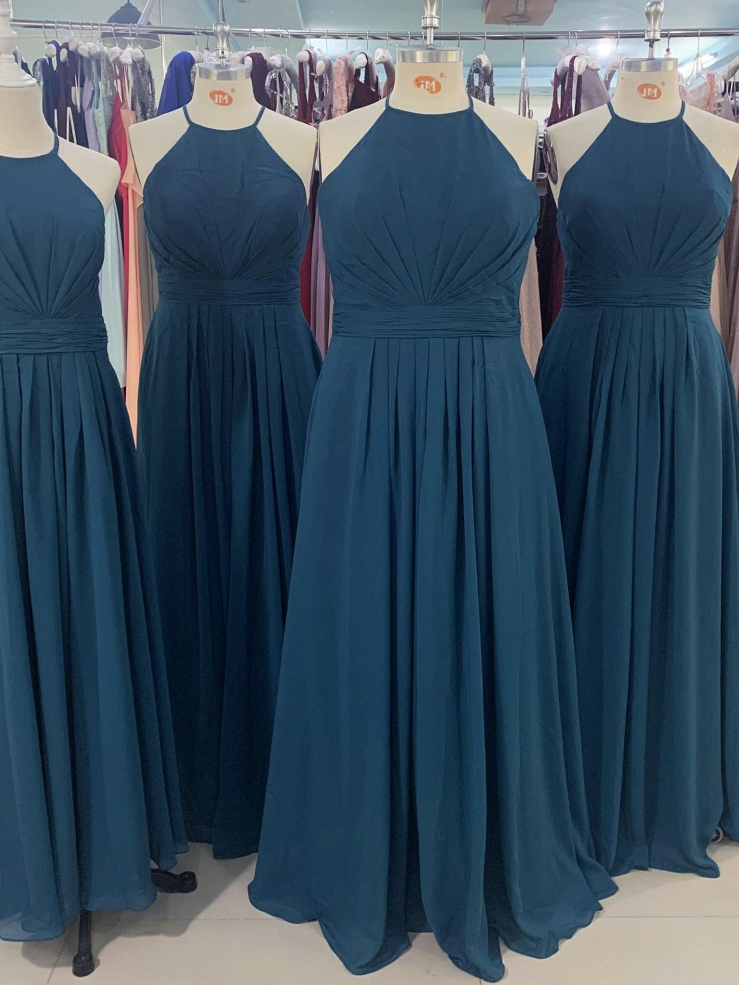 Chiffon V-Neck Sleeveless Bridesmaid Dress| Plus Size | 60+ Colors