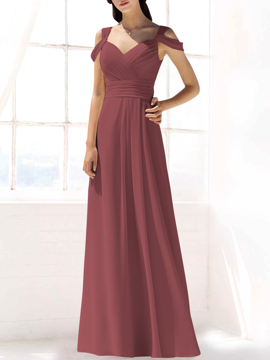 Chiffon V-Neck Sleeveless Bridesmaid Dress| Plus Size | 60+ Colors