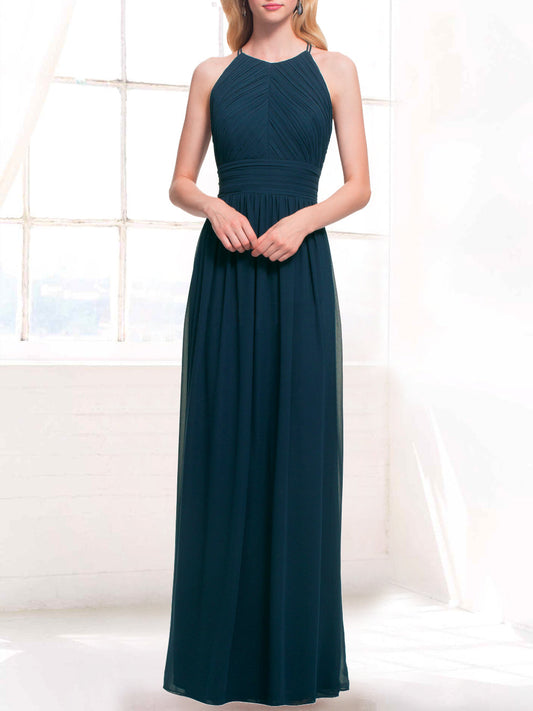 Chiffon V-Neck Sleeveless Bridesmaid Dress| Plus Size | 60+ Colors