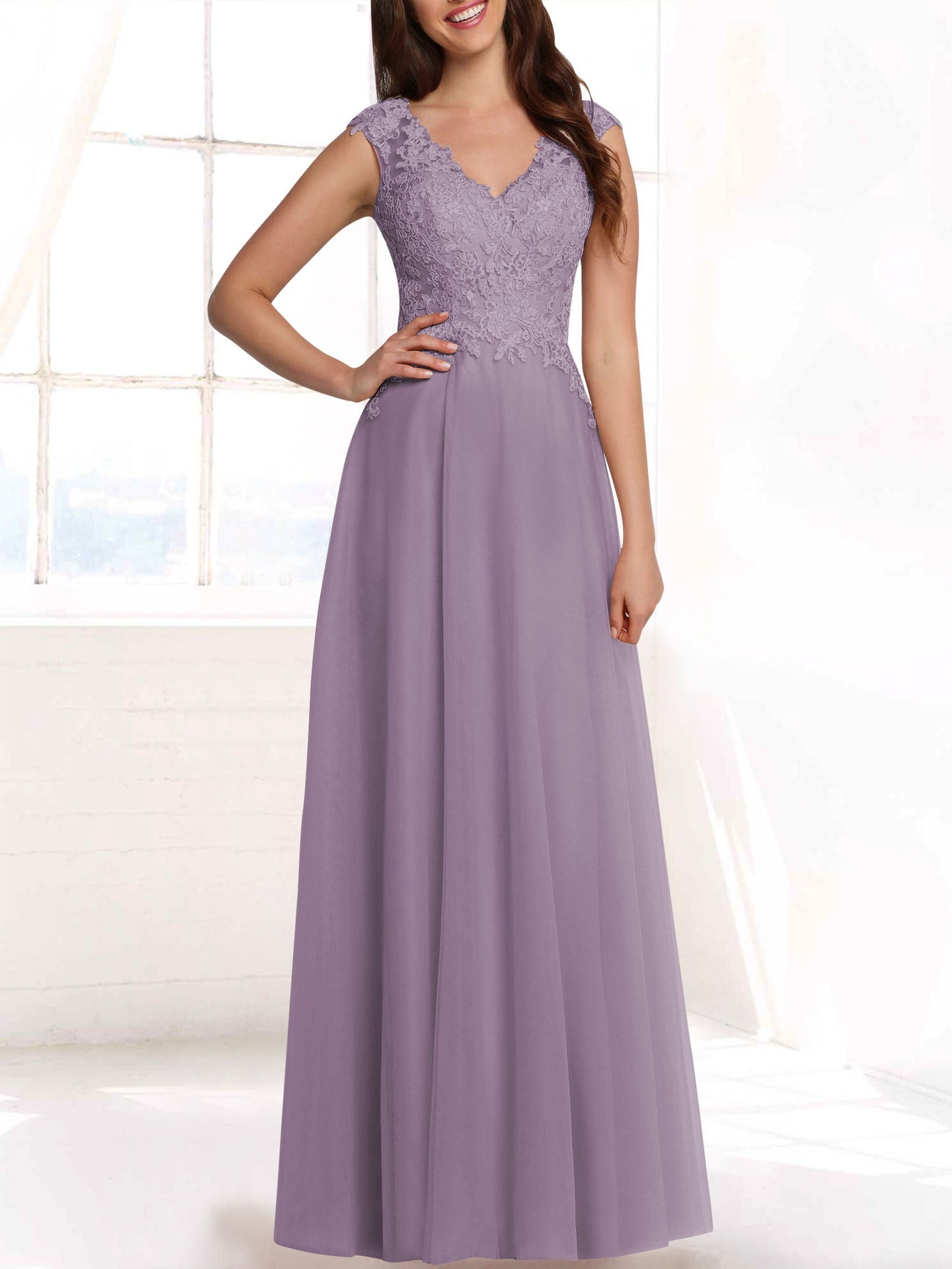 Chiffon V-Neck Sleeveless Bridesmaid Dress| Plus Size | 60+ Colors