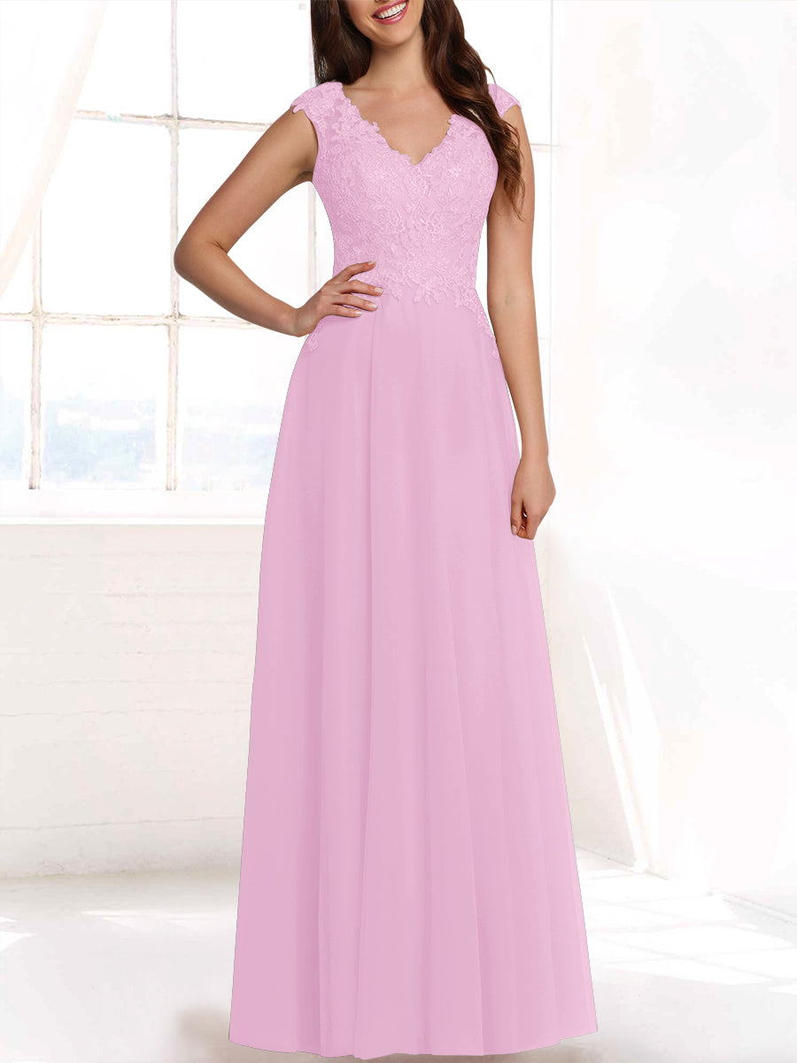 Lace Column Sweetheart Sleeveless Bridesmaid Dress-MB53408