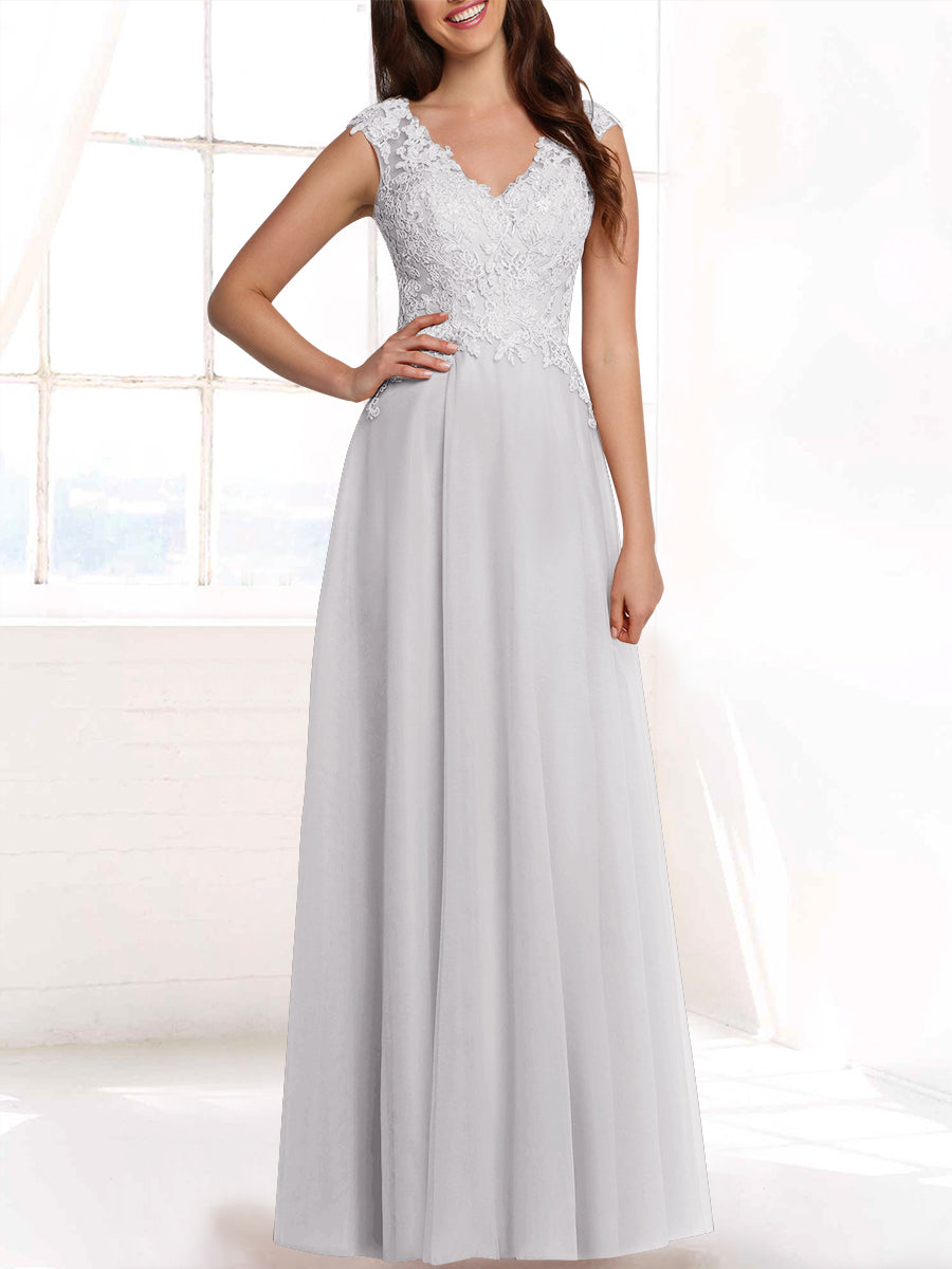 Lace Column Sweetheart Sleeveless Bridesmaid Dress-MB53408