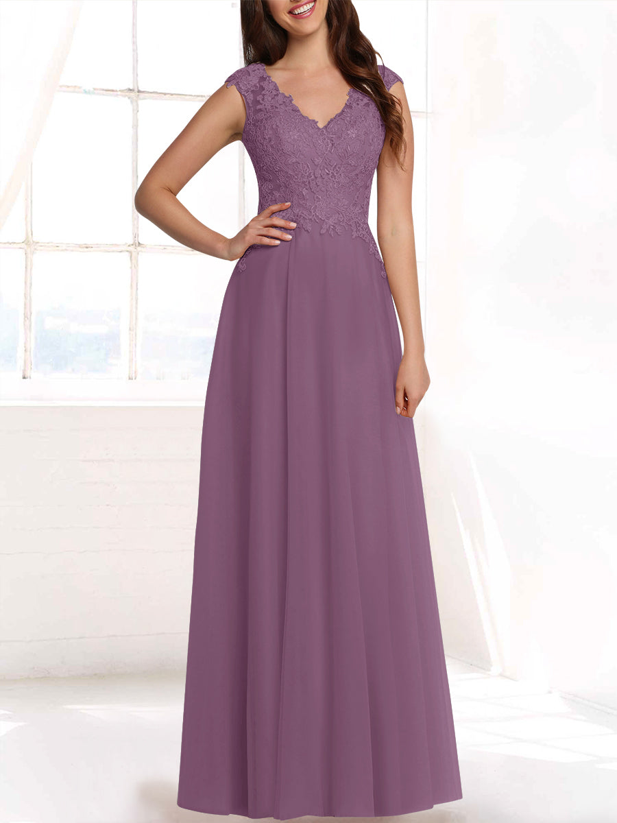 Lace Column Sweetheart Sleeveless Bridesmaid Dress-MB53408