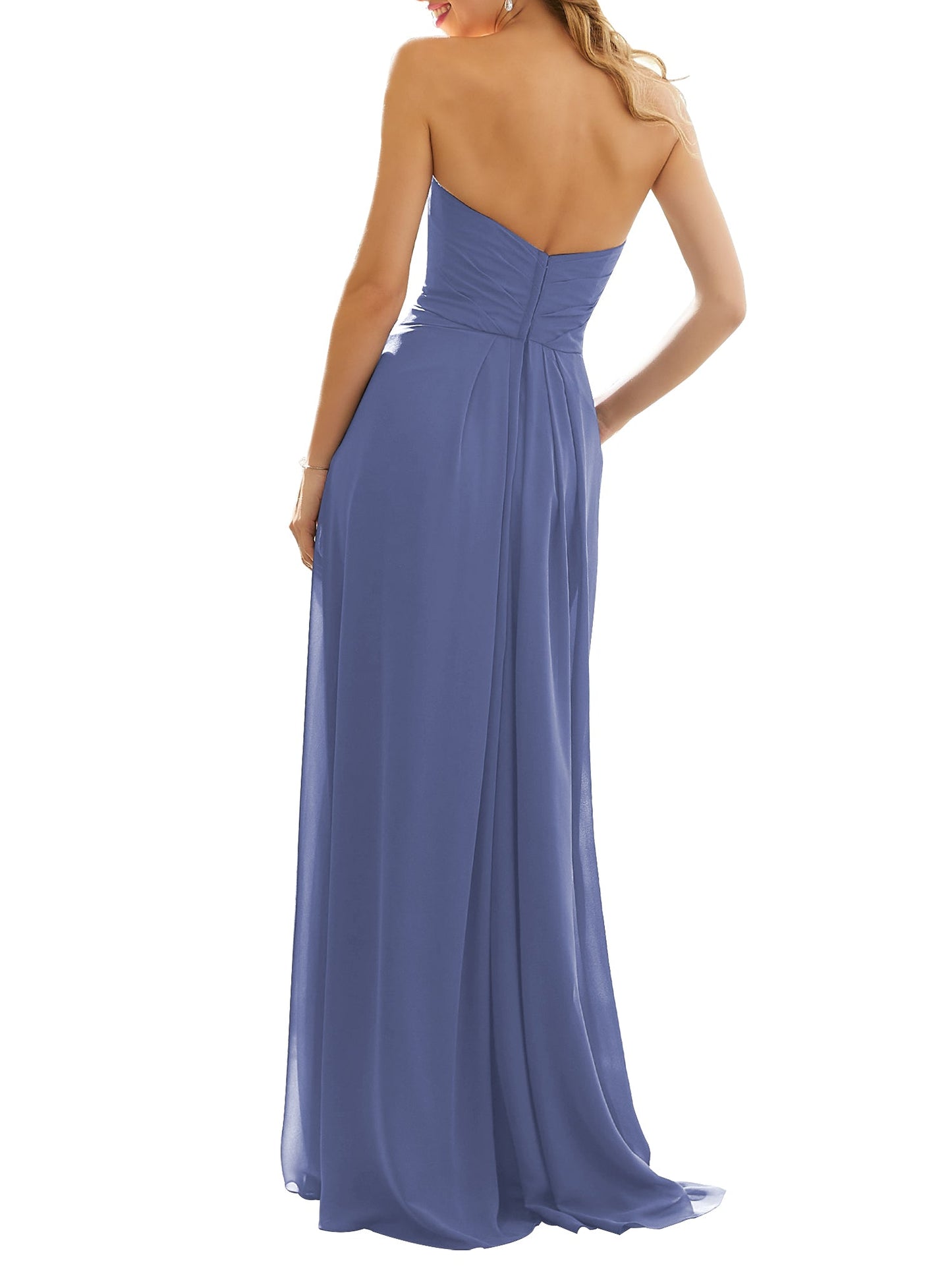 Chiffon V-Neck Sleeveless Bridesmaid Dress| Plus Size | 60+ Colors