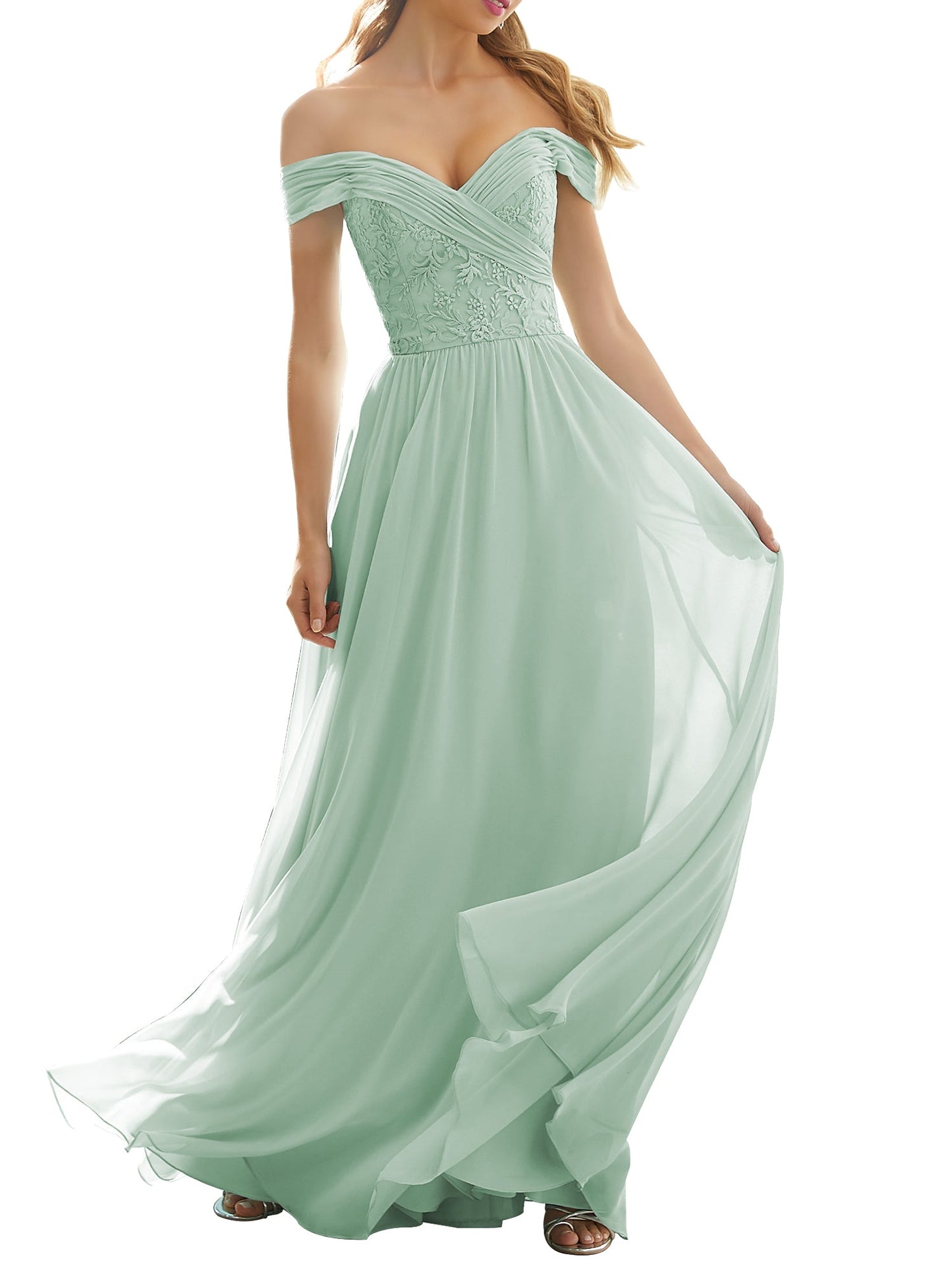 Chiffon V-Neck Sleeveless Bridesmaid Dress| Plus Size | 60+ Colors