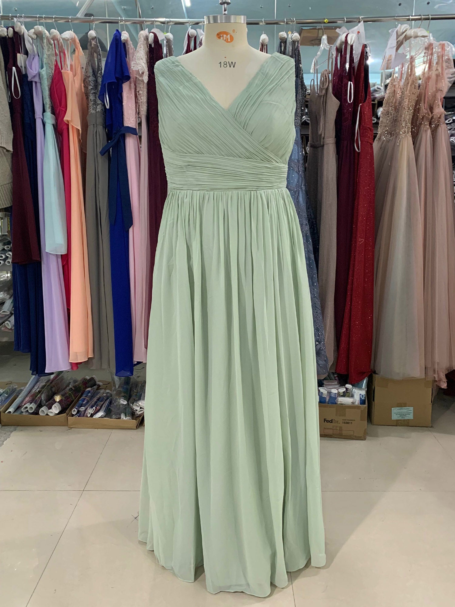 Chiffon Halter Sleeveless Bridesmaid Dress| Plus Size | 60+ Colors