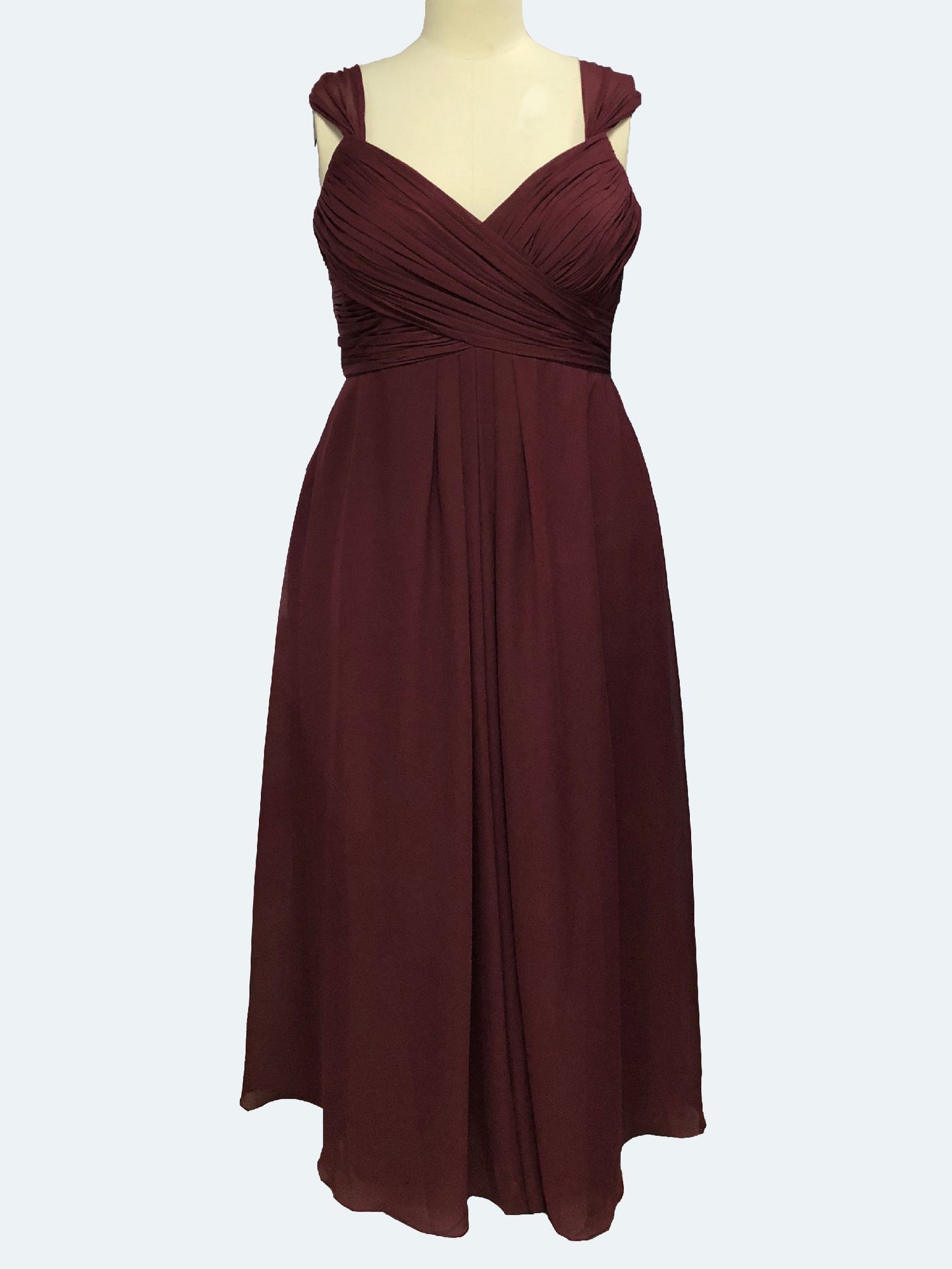 Chiffon Off the Shoulder Sleeveless Bridesmaid Dress| Plus Size | 60+ Colors