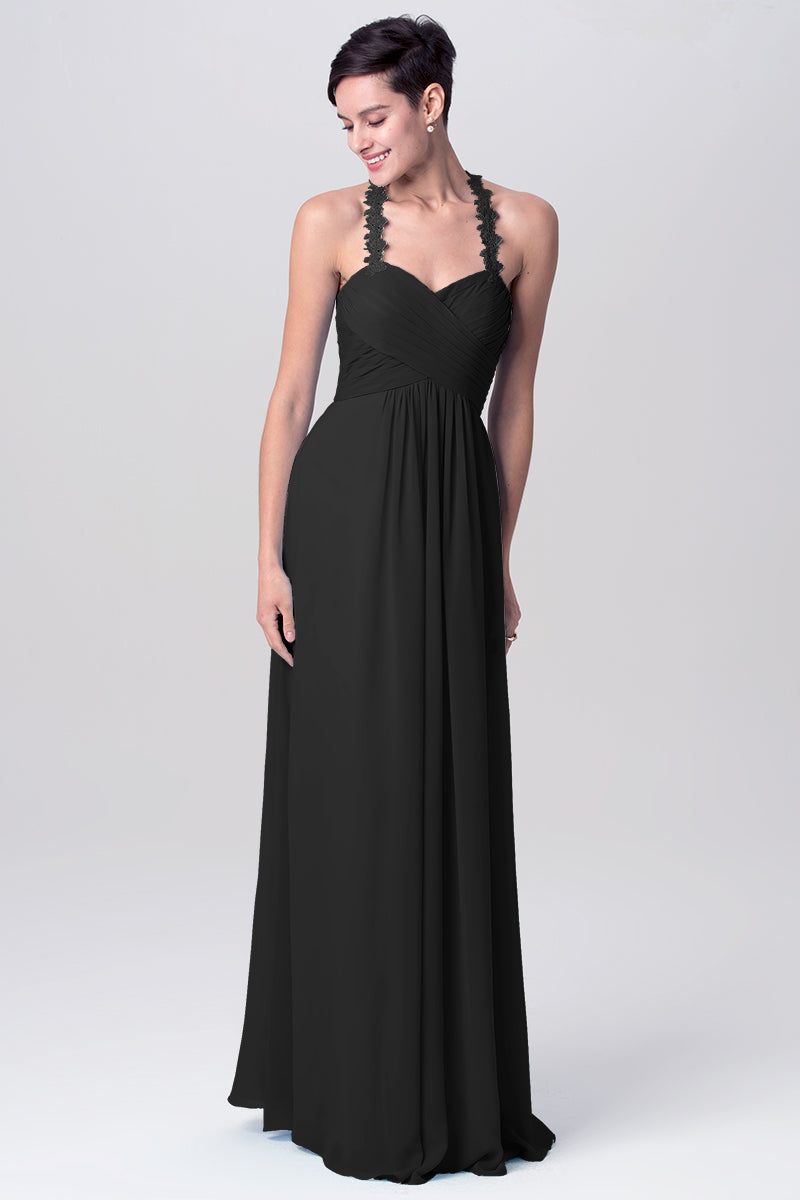 Lace Column Sweetheart Sleeveless Bridesmaid Dress-MB0113113