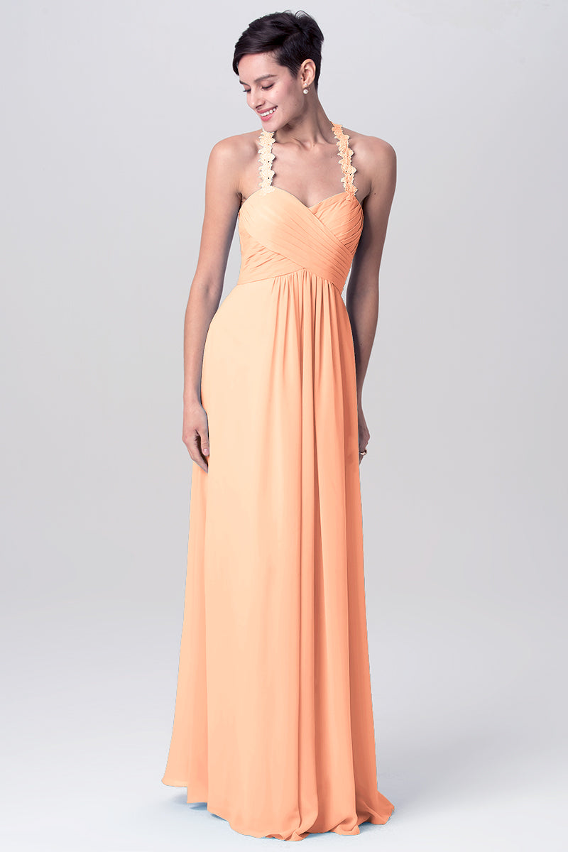 Lace Column Sweetheart Sleeveless Bridesmaid Dress-MB0113113