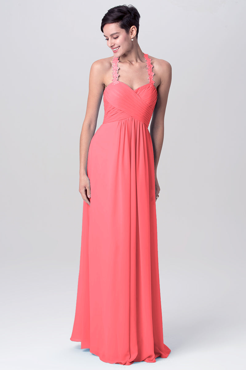 Lace Column Sweetheart Sleeveless Bridesmaid Dress-MB0113113