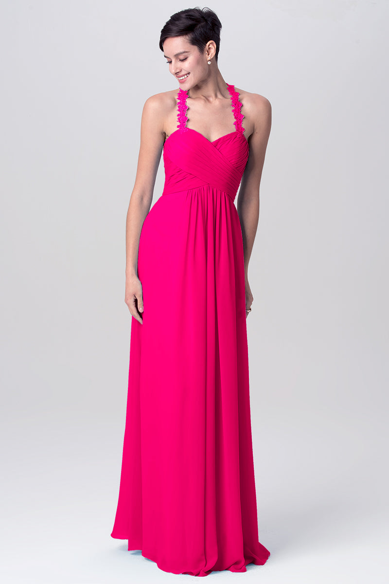 Lace Column Sweetheart Sleeveless Bridesmaid Dress-MB0113113