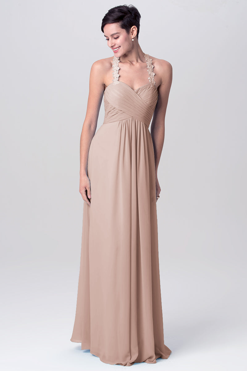 Lace Column Sweetheart Sleeveless Bridesmaid Dress-MB0113113