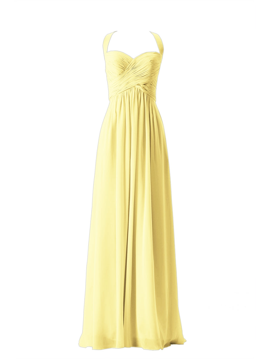 Chiffon Column Sweetheart Sleeveless Bridesmaid Dress-MB13662