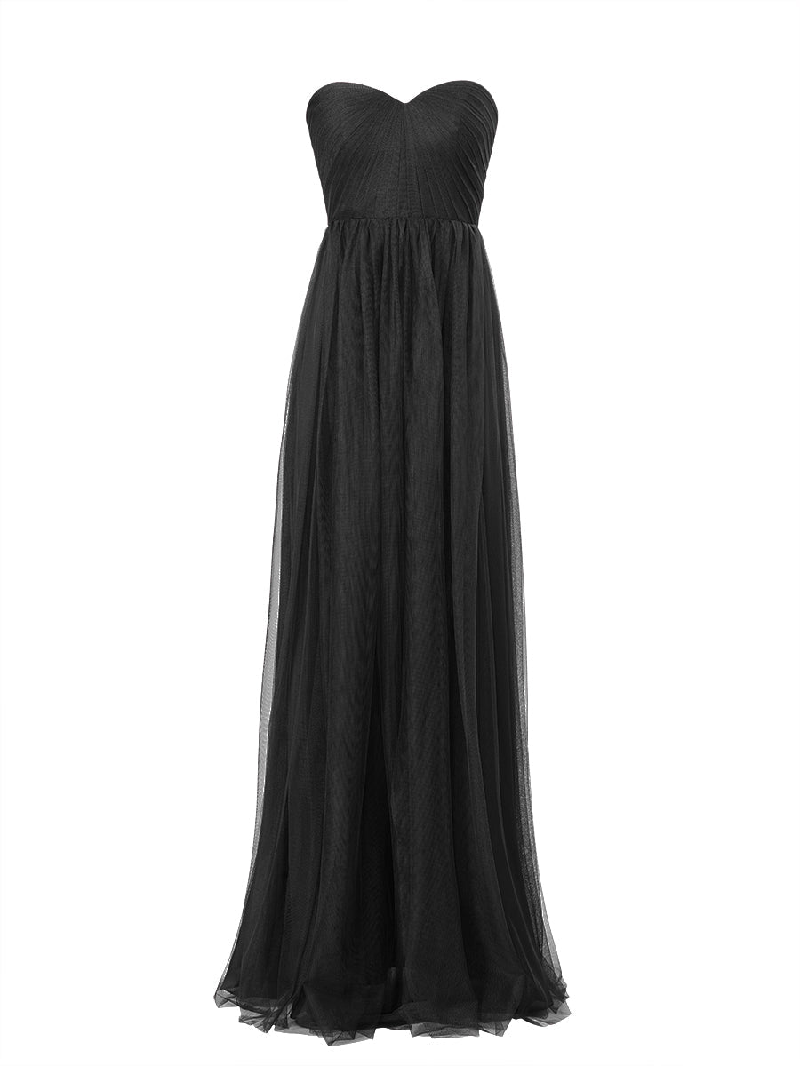 Tulle Column Sweetheart Sleeveless Bridesmaid Dress-MB53603