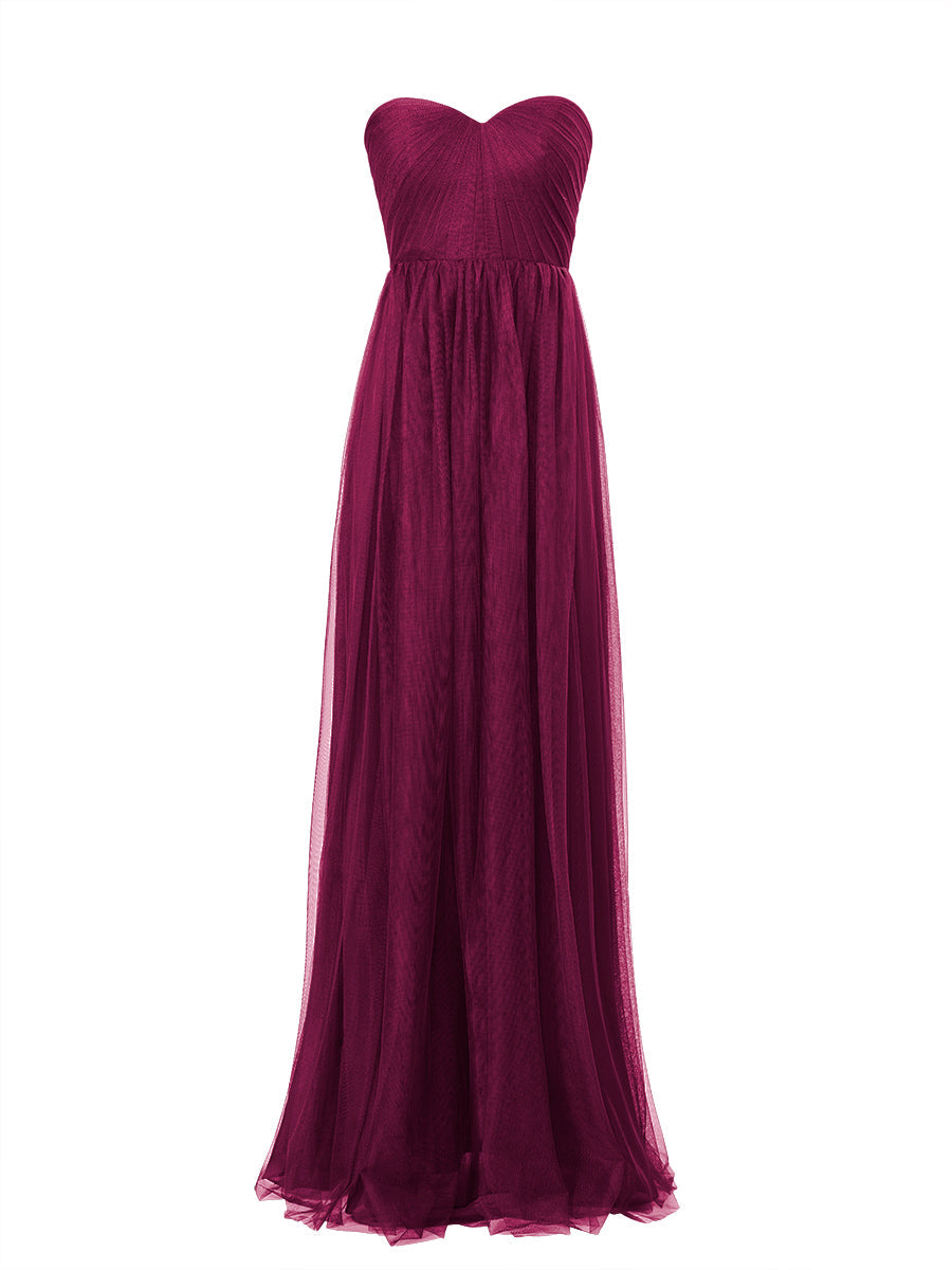 Tulle Column Sweetheart Sleeveless Bridesmaid Dress-MB53603