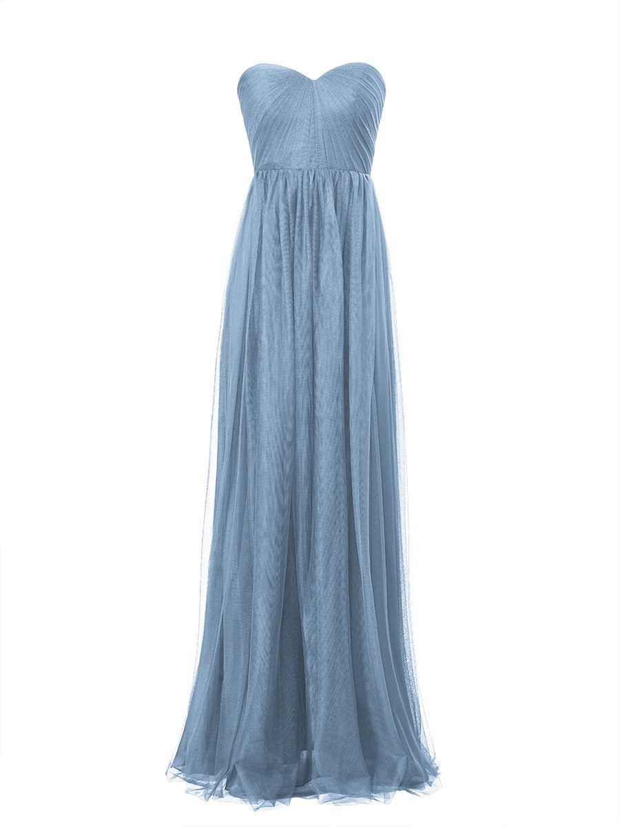 Tulle Column Sweetheart Sleeveless Bridesmaid Dress-MB53603