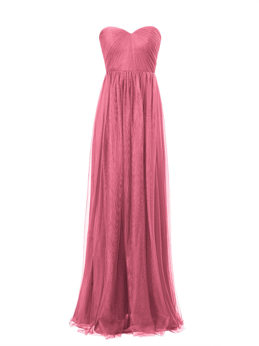 Tulle Column Sweetheart Sleeveless Bridesmaid Dress-MB53603