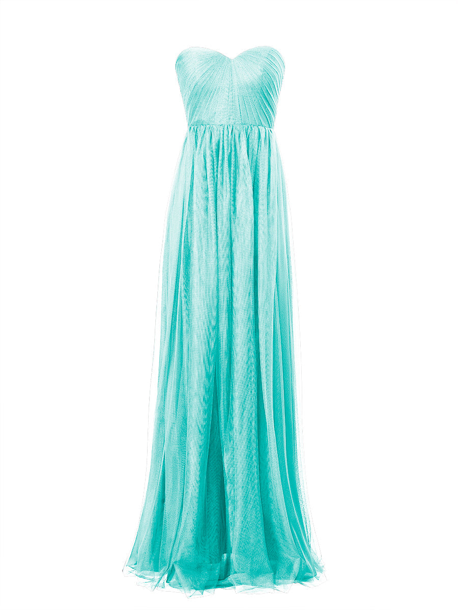 Tulle Column Sweetheart Sleeveless Bridesmaid Dress-MB53603
