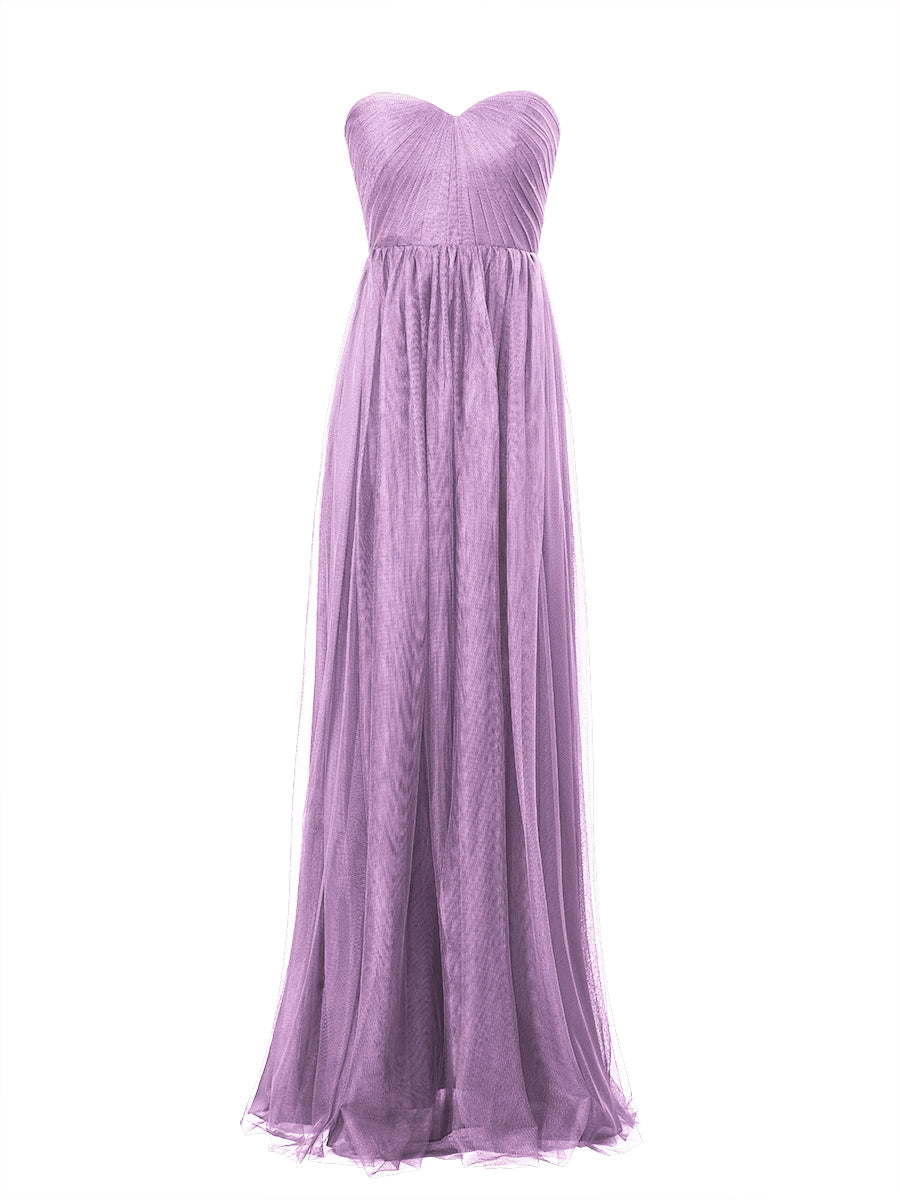 Tulle Column Sweetheart Sleeveless Bridesmaid Dress-MB53603