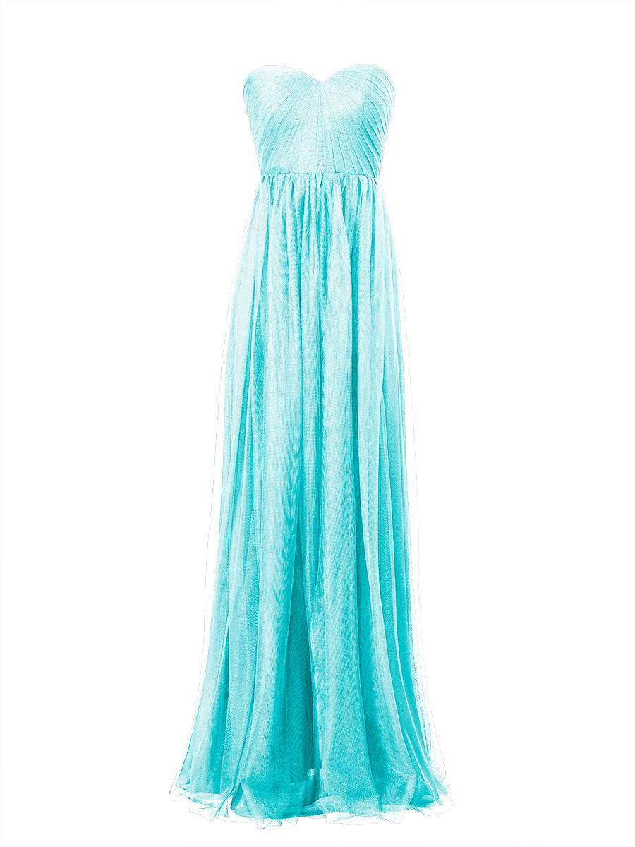 Tulle Column Sweetheart Sleeveless Bridesmaid Dress-MB53603