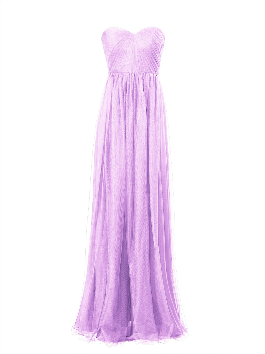 Tulle Column Sweetheart Sleeveless Bridesmaid Dress-MB53603