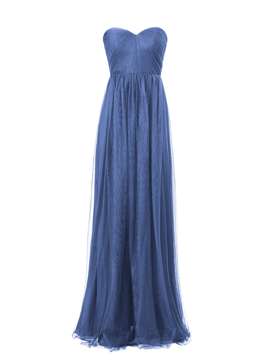 Tulle Column Sweetheart Sleeveless Bridesmaid Dress-MB53603